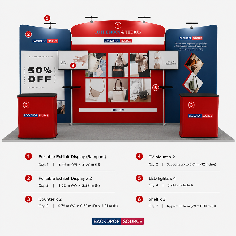 Portable Exhibit Display 6m x 3m - Model 7