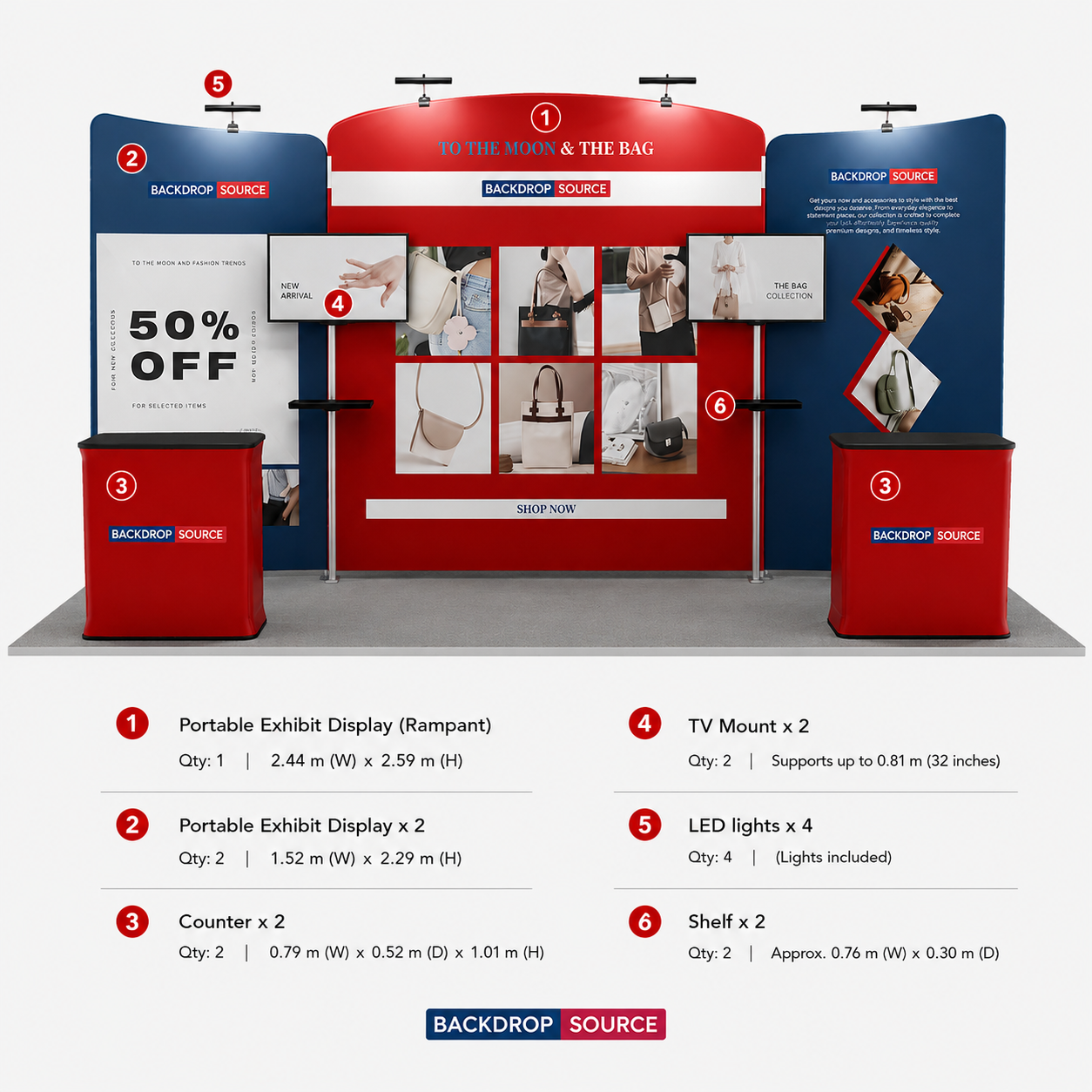 Portable Exhibit Display 6m x 3m - Model 7