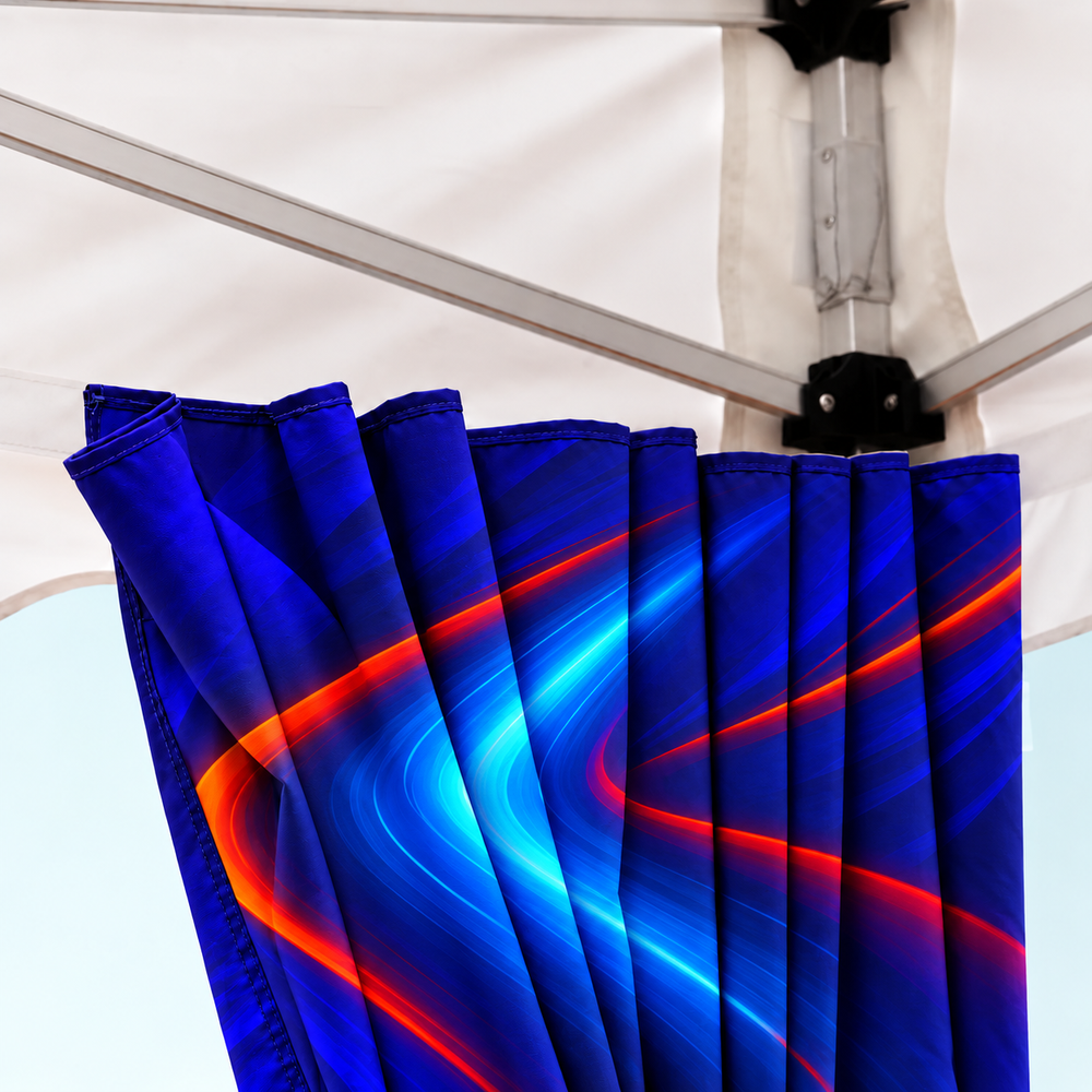 3m x 3m Canopy Tent with Scalloped Valances and Curtains
