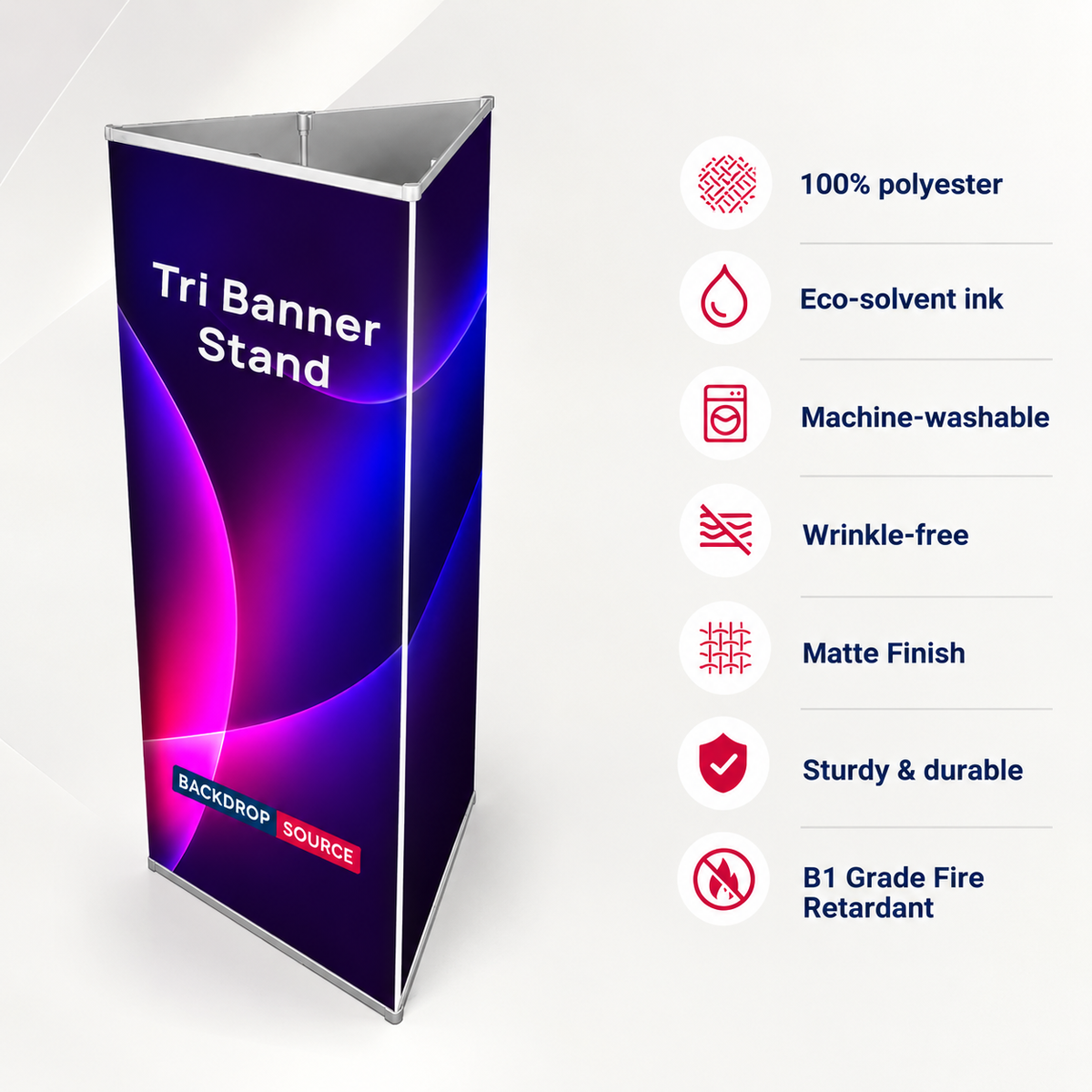 Modular Triangle Fabric Banner Display Stand – 3 Way Displays