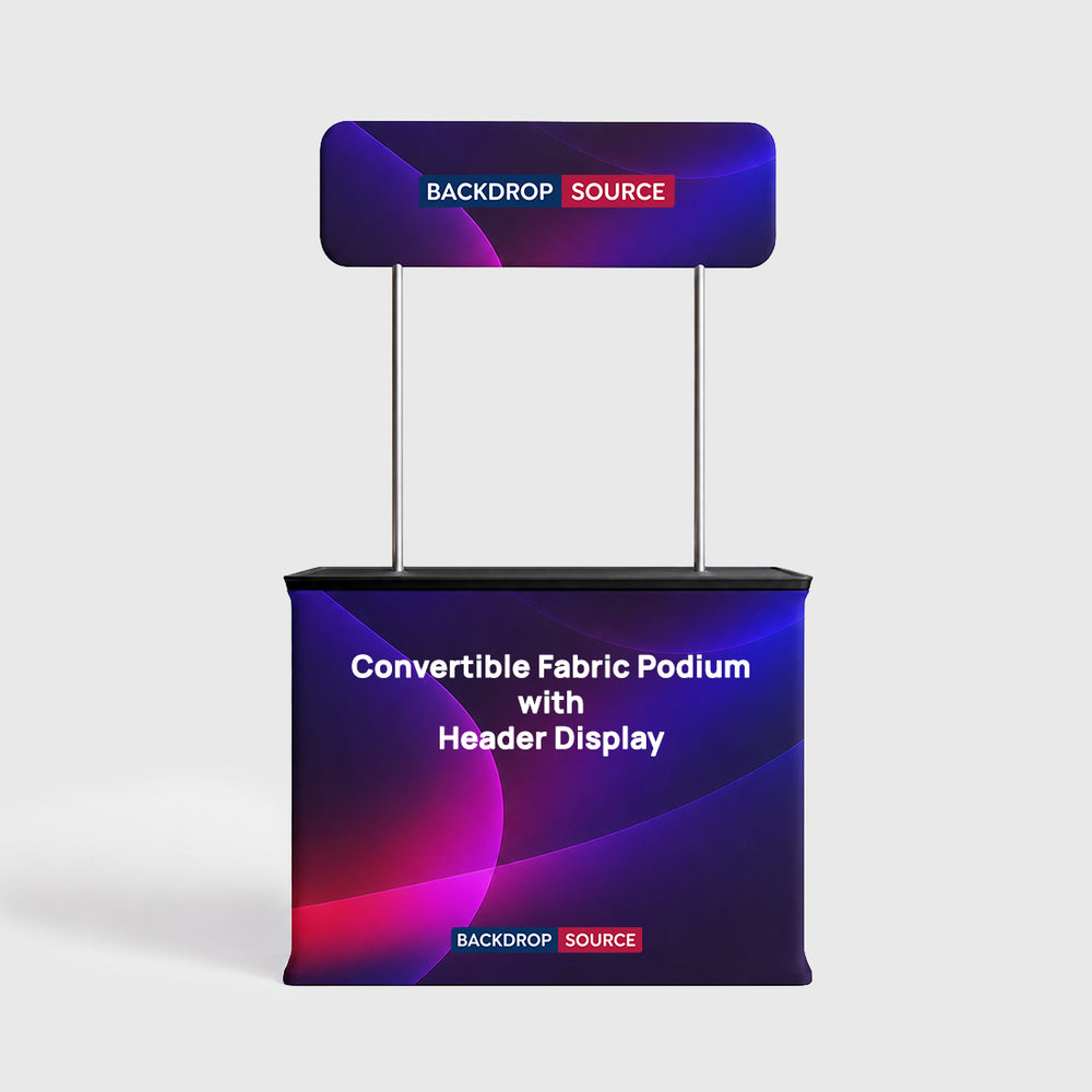Convertible Fabric Podium Case with Header Display