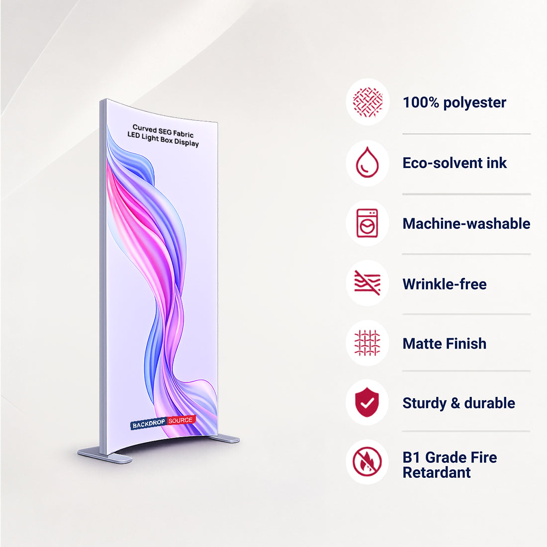 Curved SEG Fabric LED Light Box Display