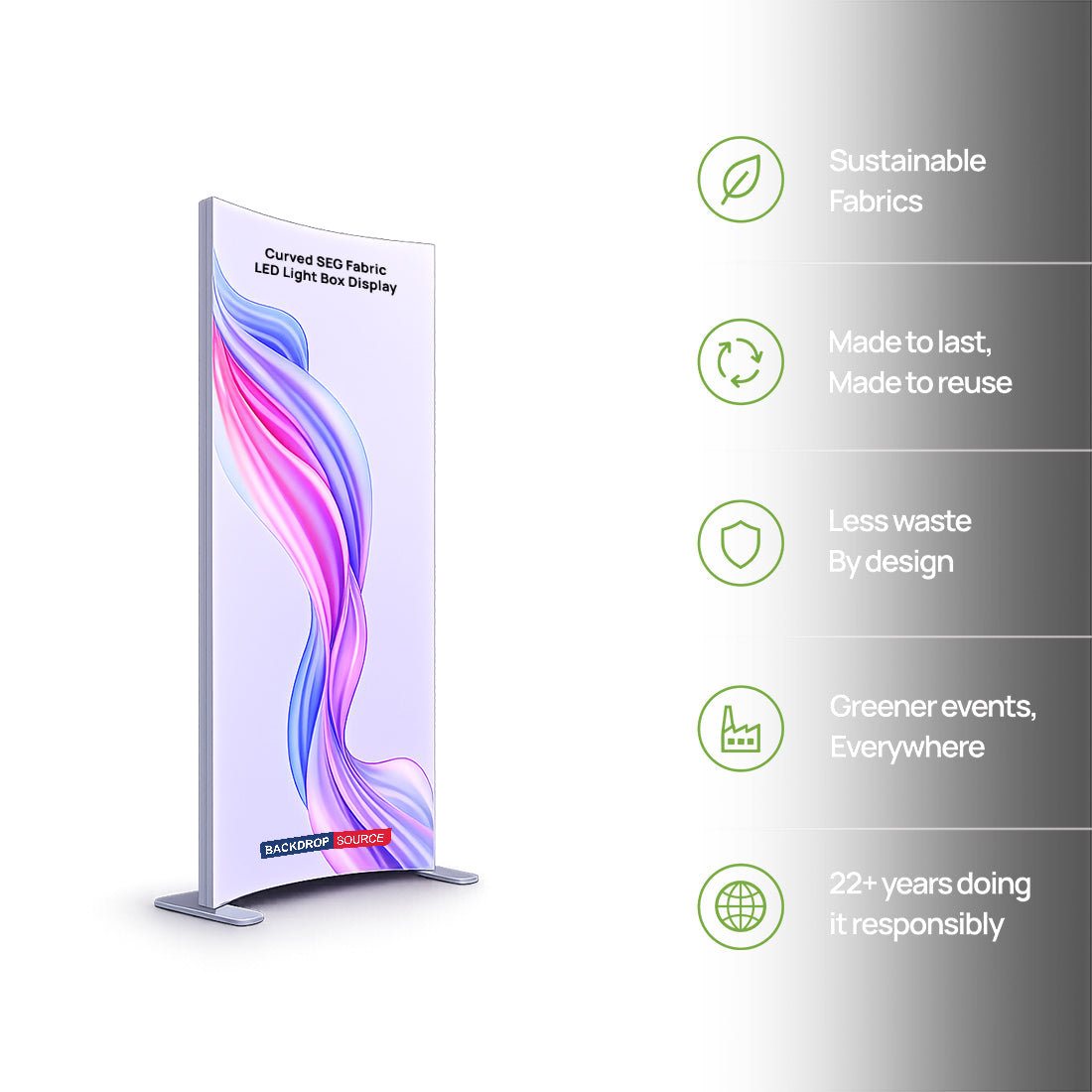 Curved SEG Fabric LED Light Box Display