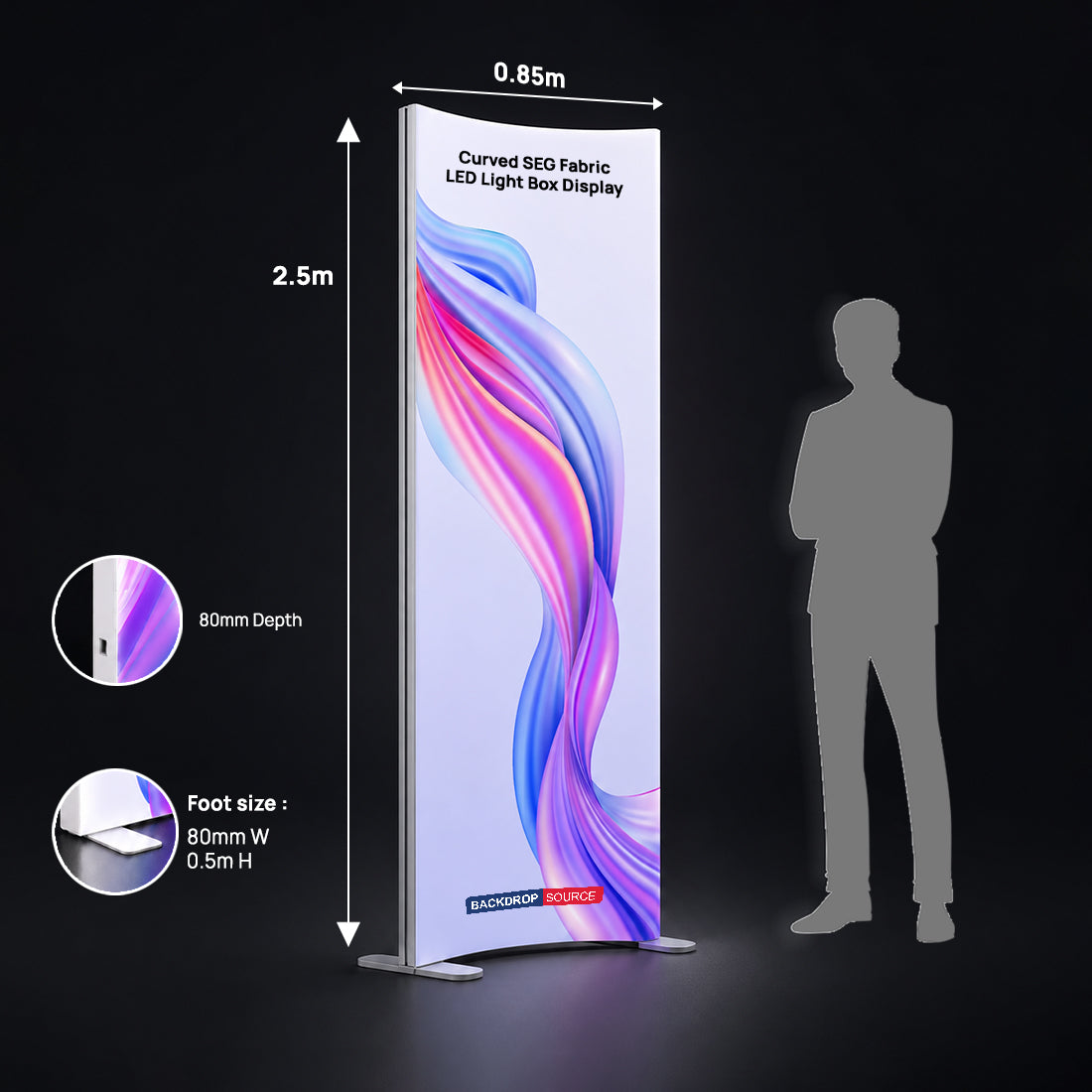 Curved SEG Fabric LED Light Box Display