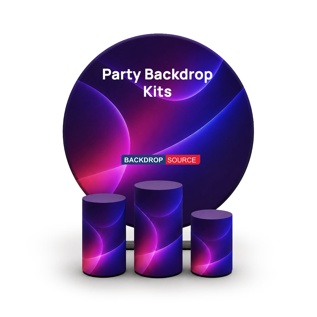 Customized Round Backdrop Kits with Counter for Birthday Parties & Events
