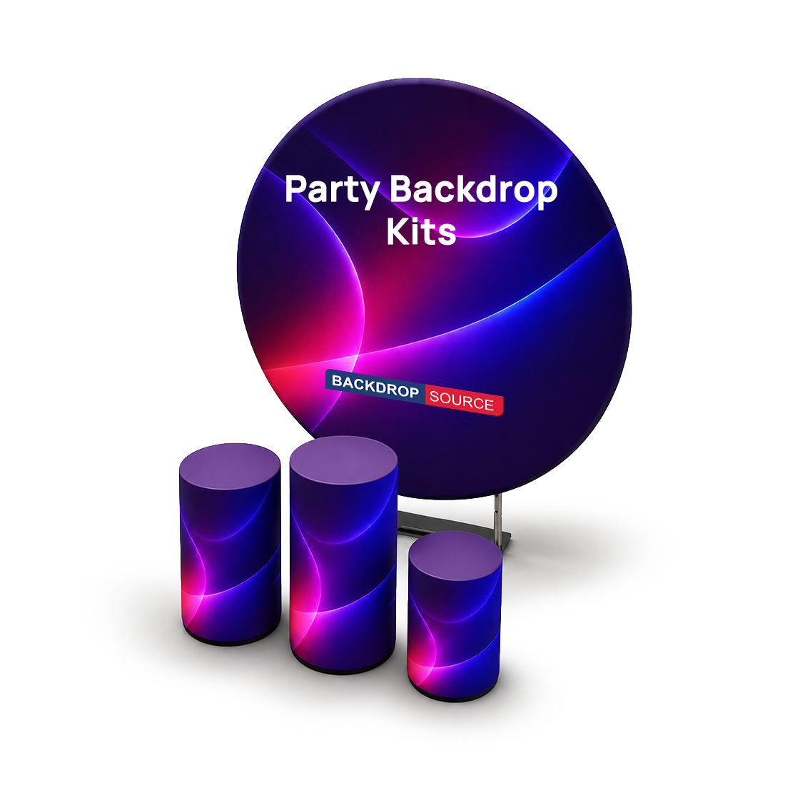 Customized Round Backdrop Kits with Counter for Birthday Parties & Events