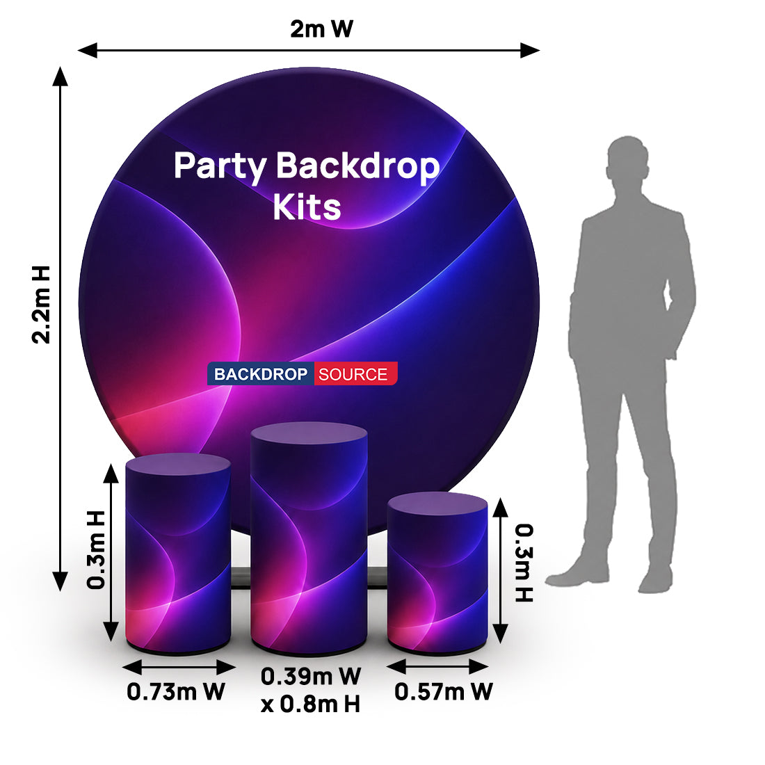 Customized Round Backdrop Kits with Counter for Birthday Parties & Events