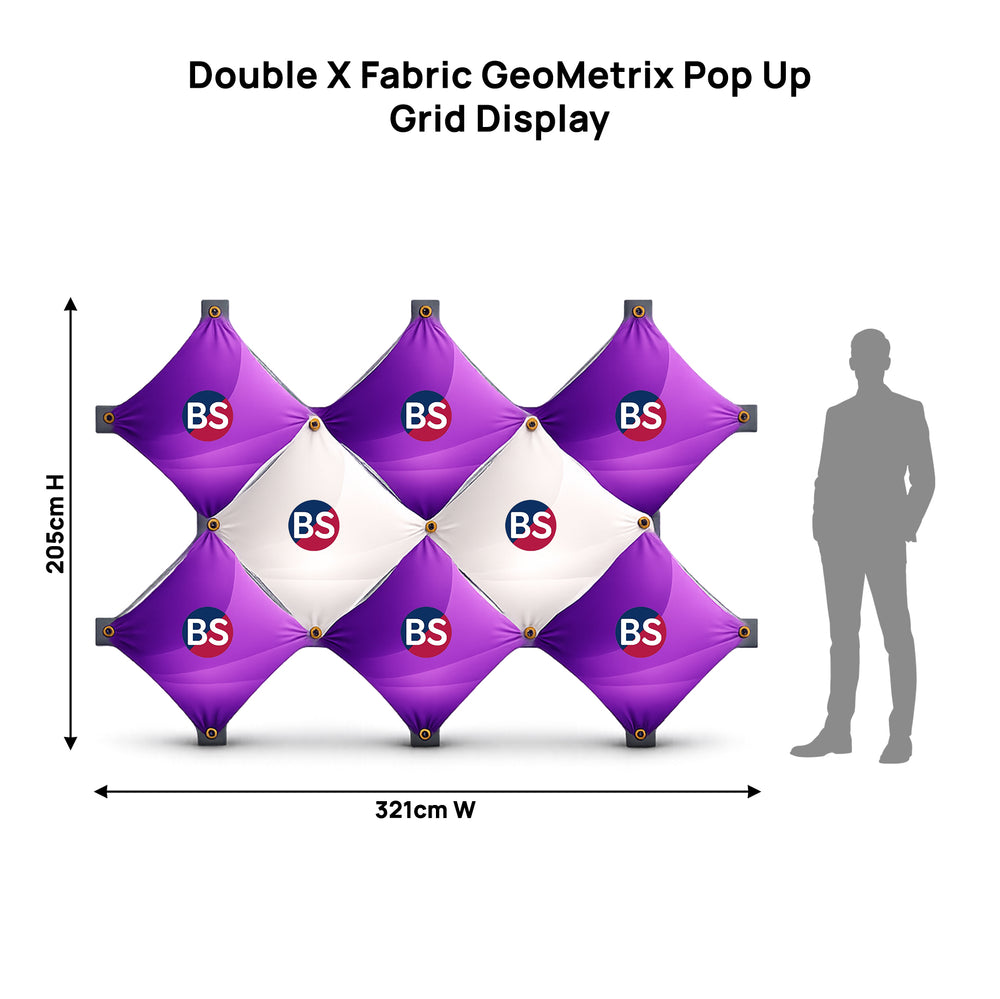 Double X Fabric GeoMetrix Pop Up Grid Display