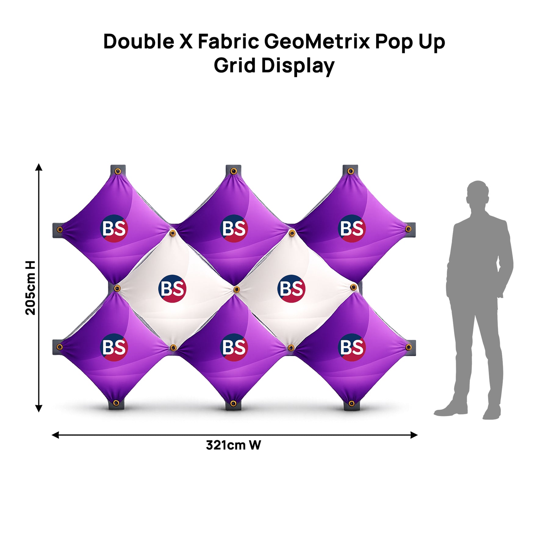 Double X Fabric GeoMetrix Pop Up Grid Display