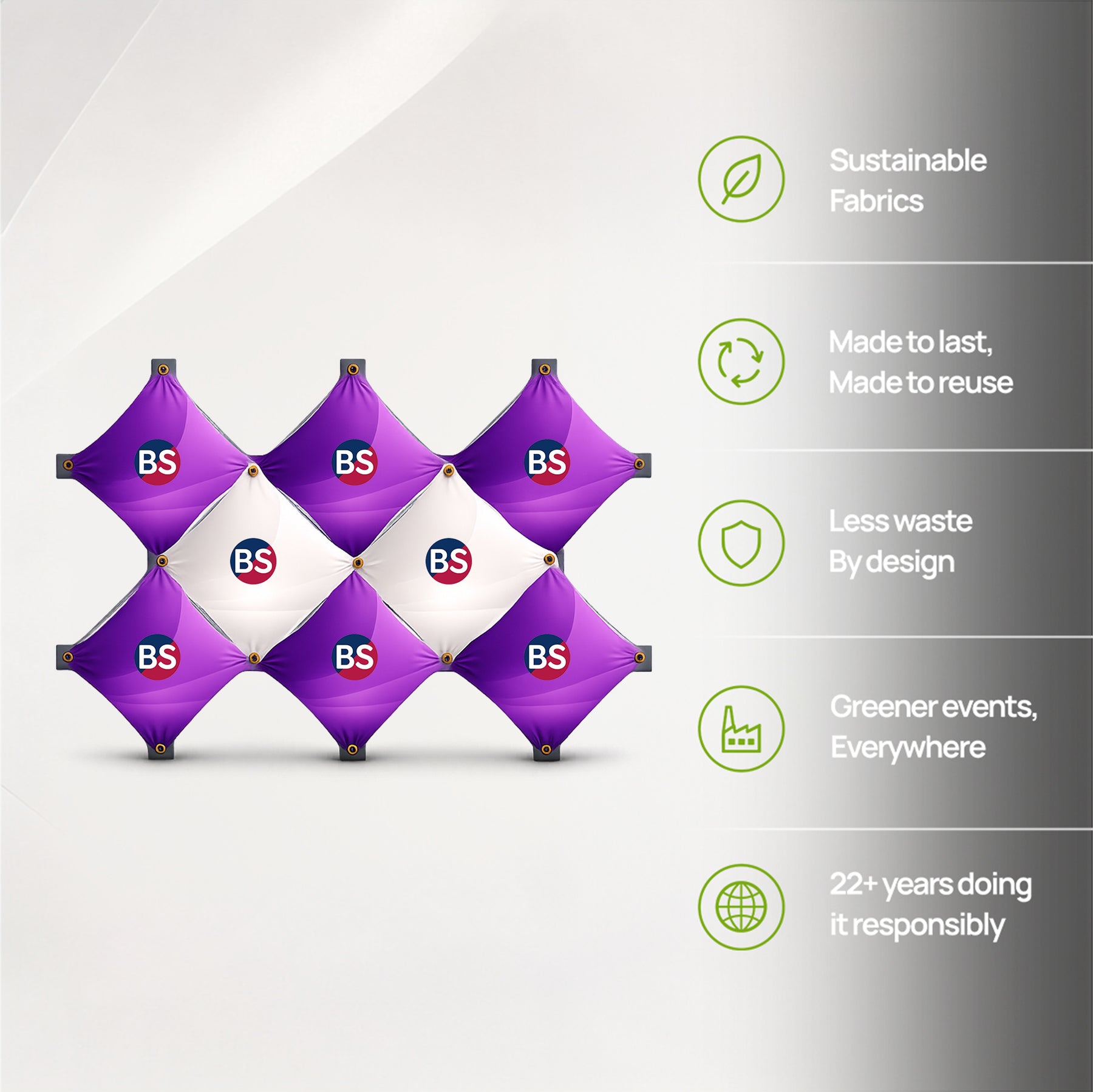 Double X Fabric GeoMetrix Pop Up Grid Display