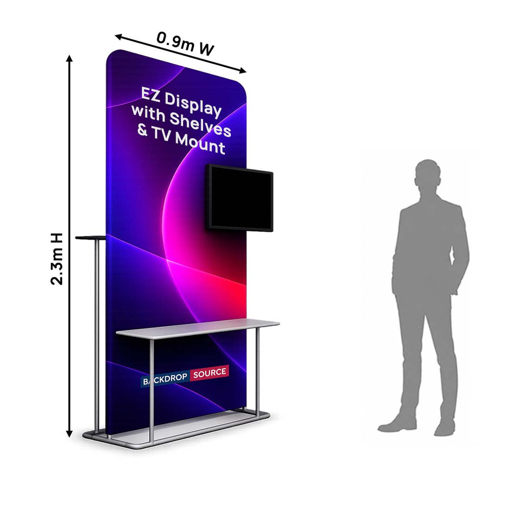 EZ Display Stand with Shelves & TV Mount