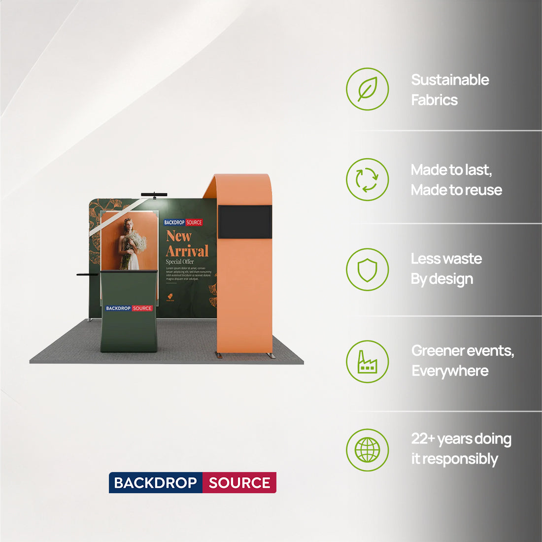 Economy L Arch TV Display Exhibition Kit for 3m Wide Booths