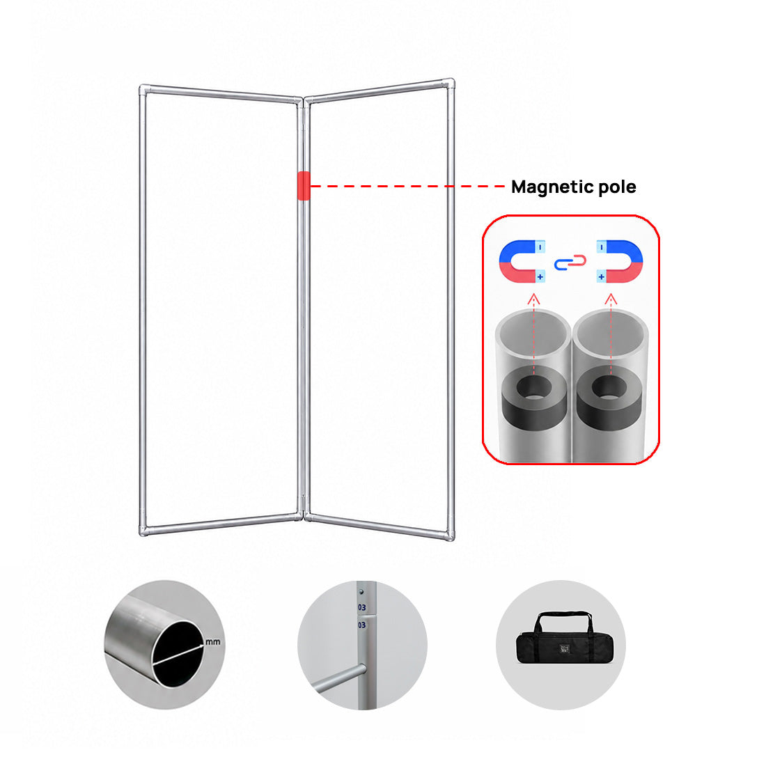 Fabric Magnetic Partition Display – 2 Panel