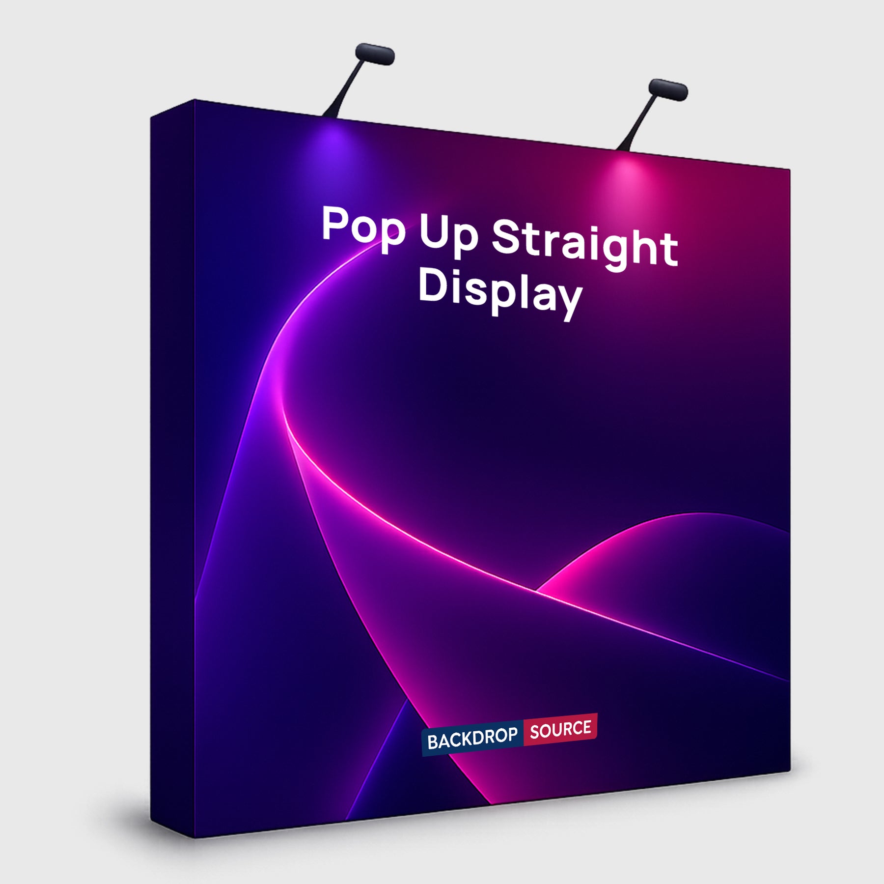 Fabric Popup Straight Backwall Kit with Clamping Lights