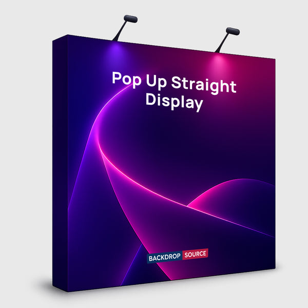 Fabric Popup Straight Backwall Kit with Clamping Lights