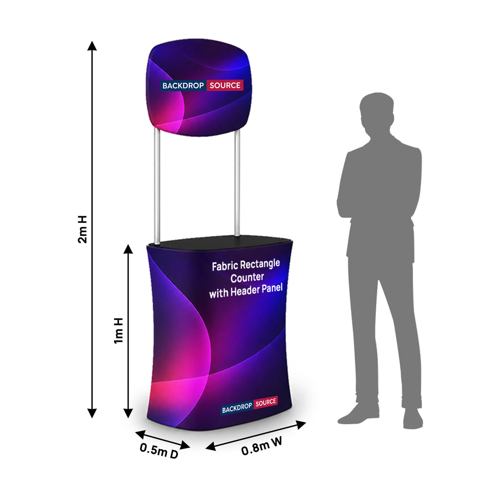 Fabric Rectangle Counter with Header Panel