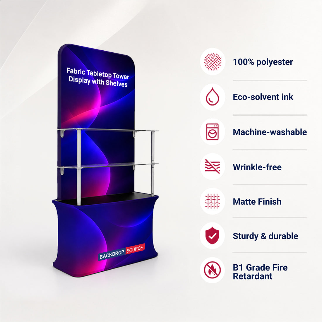 Fabric Tabletop Tower Display with Shelves