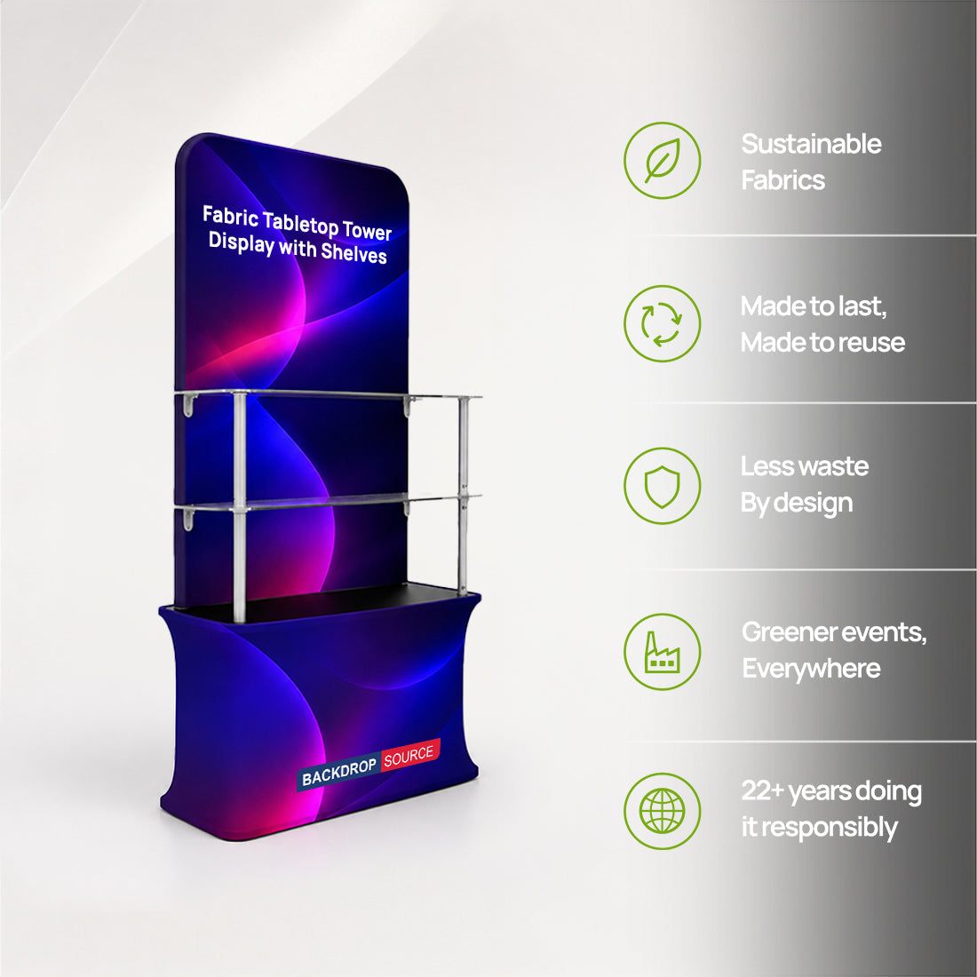 Fabric Tabletop Tower Display with Shelves