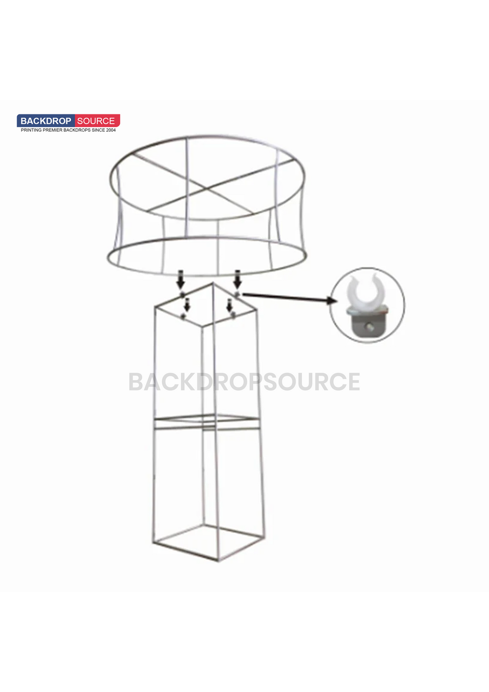 Fabric Tower Column Stand with Circle
