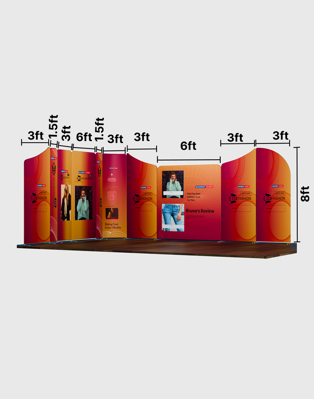 Magnetic Fabric Booth Display - Model 5 (5m x 5m)