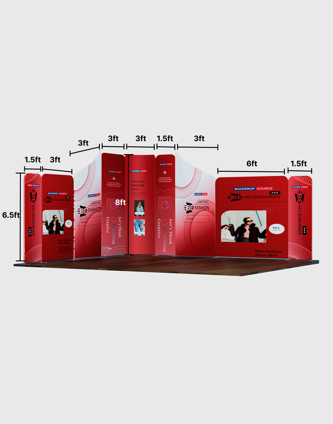 Magnetic Fabric Booth Display - Model 5 (4 x 4m)