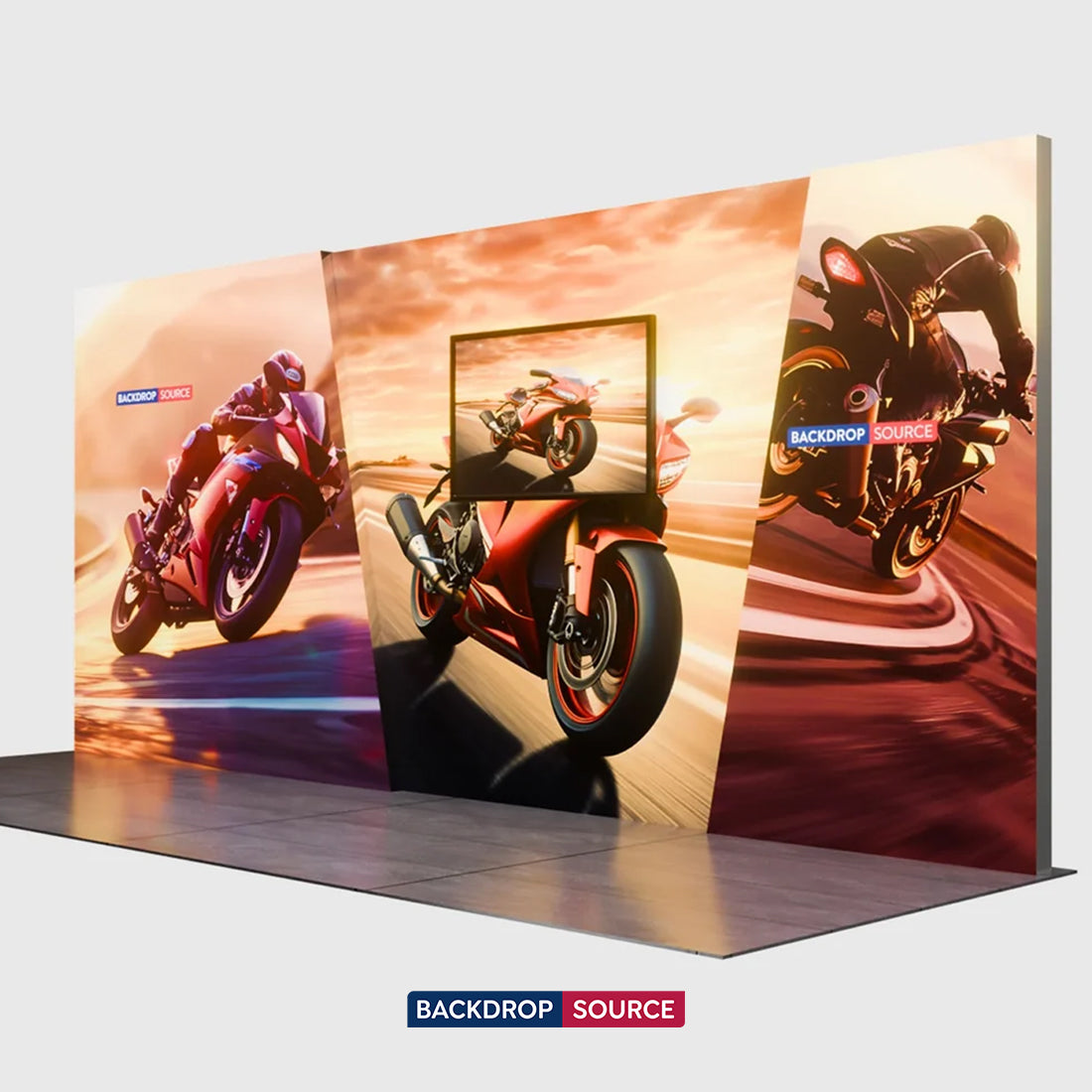 6x3m Backlit SEG Lightbox Booth Kit with 6m Wall & TV Mount