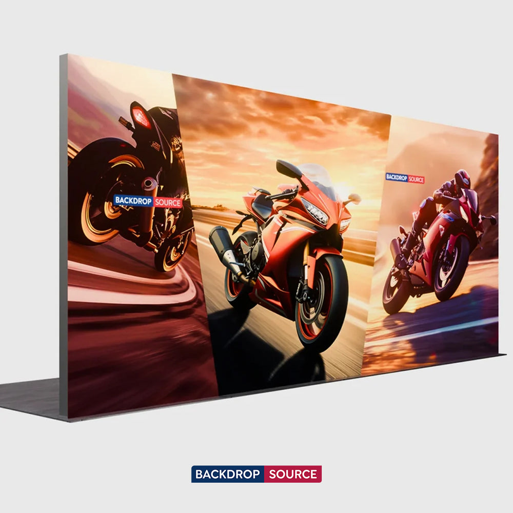 6x3m Backlit SEG Lightbox Booth Kit with 6m Wall & TV Mount