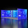 Backlit SEG Booth Kit with 2 Divider Walls & Sidewall Lightboxes