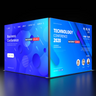 Backlit SEG L-Shape Booth Kit with Corner Sidewall & Counter