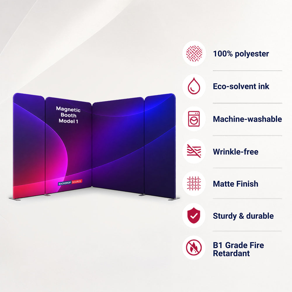 Magnetic Fabric Booth Display - Model 1 (3m x 3m)