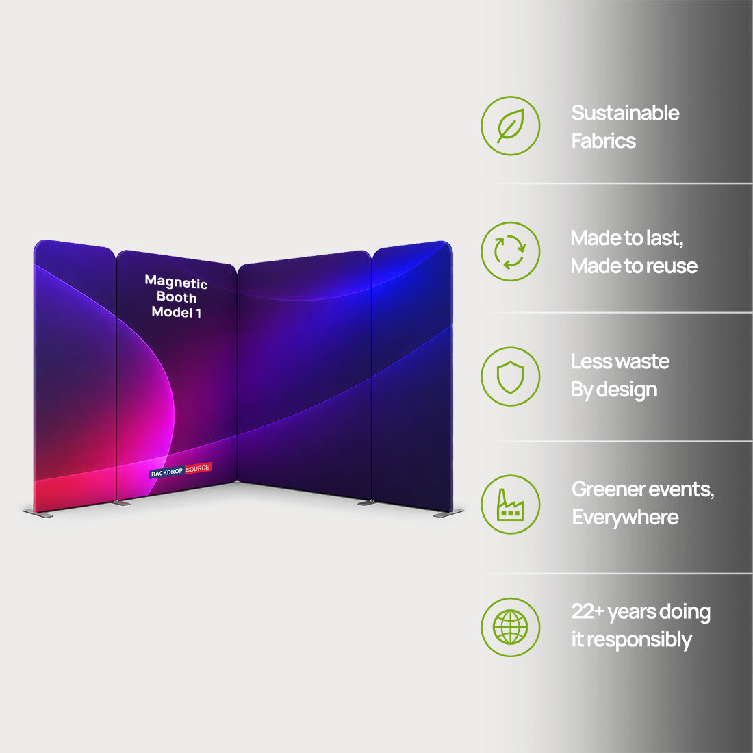 Magnetic Fabric Booth Display - Model 1 (3m x 3m)