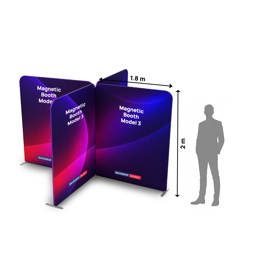 Magnetic Fabric Booth Display - Model 3 (4m x 4m)