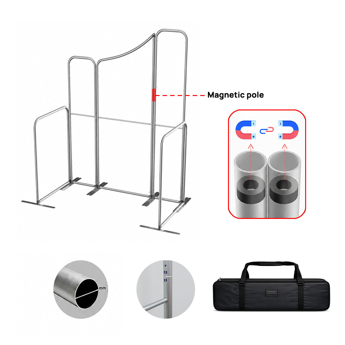 2x2m Magnetic Fabric Booth Wall with 5 Straight Panels