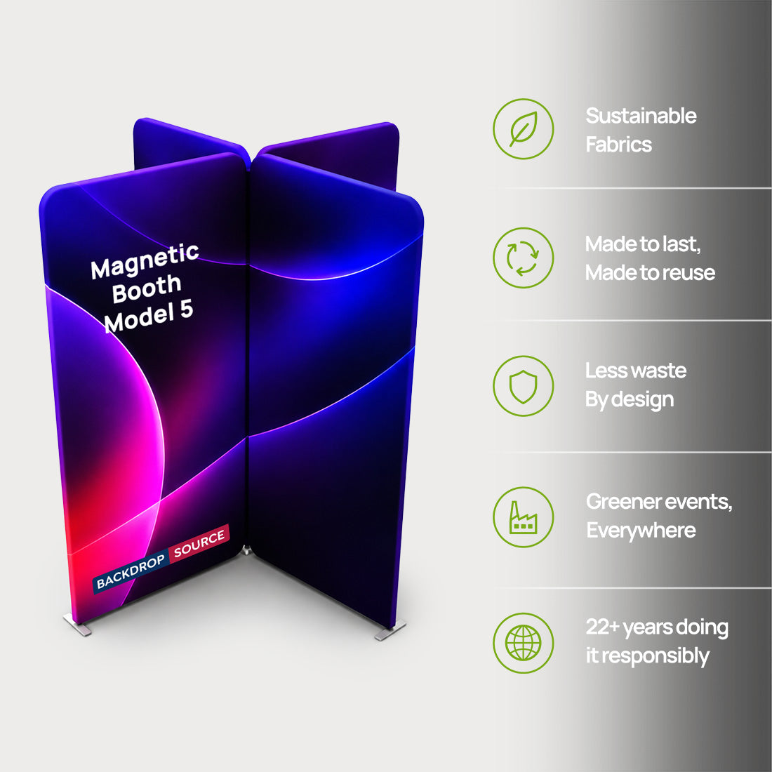 Magnetic Fabric Booth Display - Model 5 (2m x 2m)