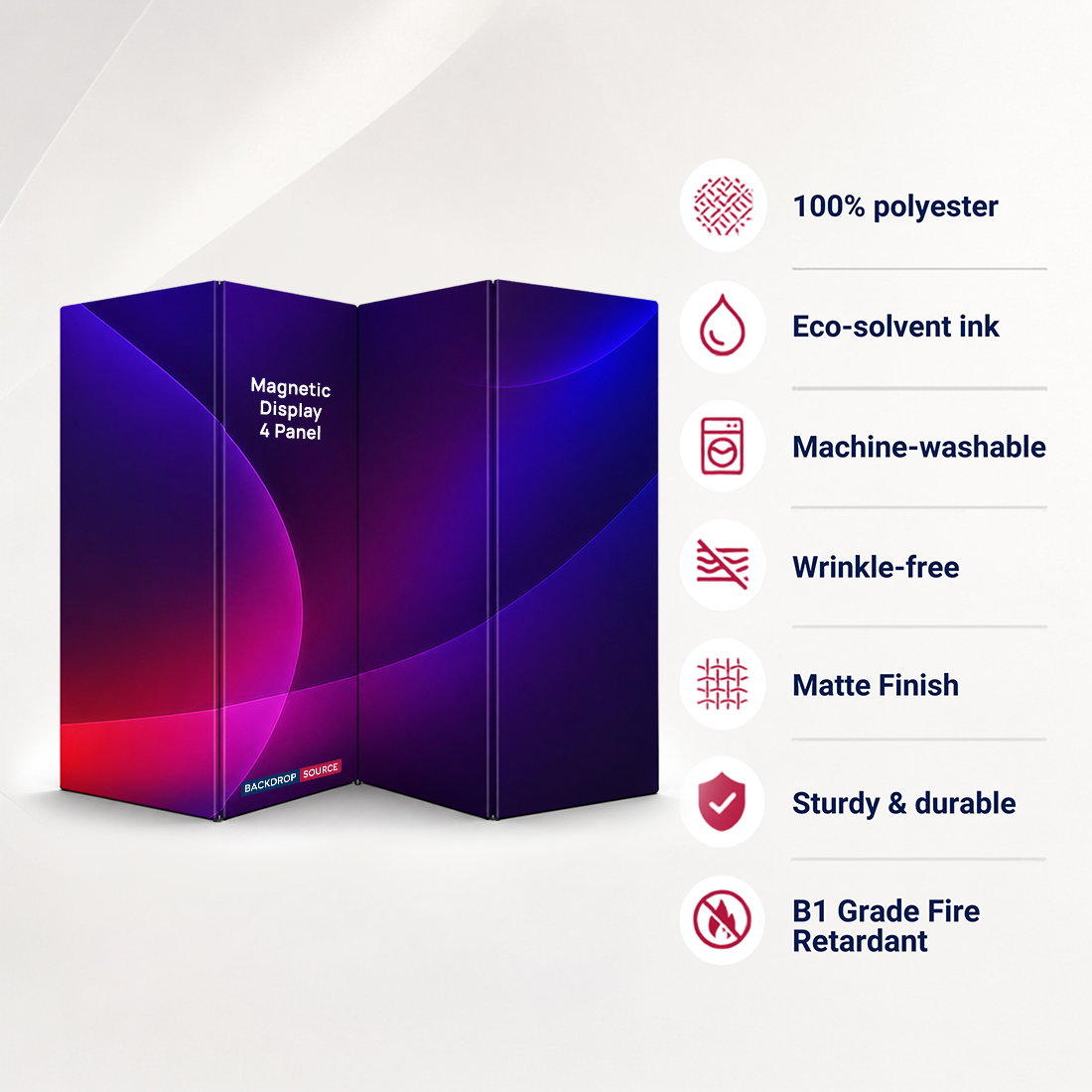Fabric Magnetic Partition Display – 4 Panel