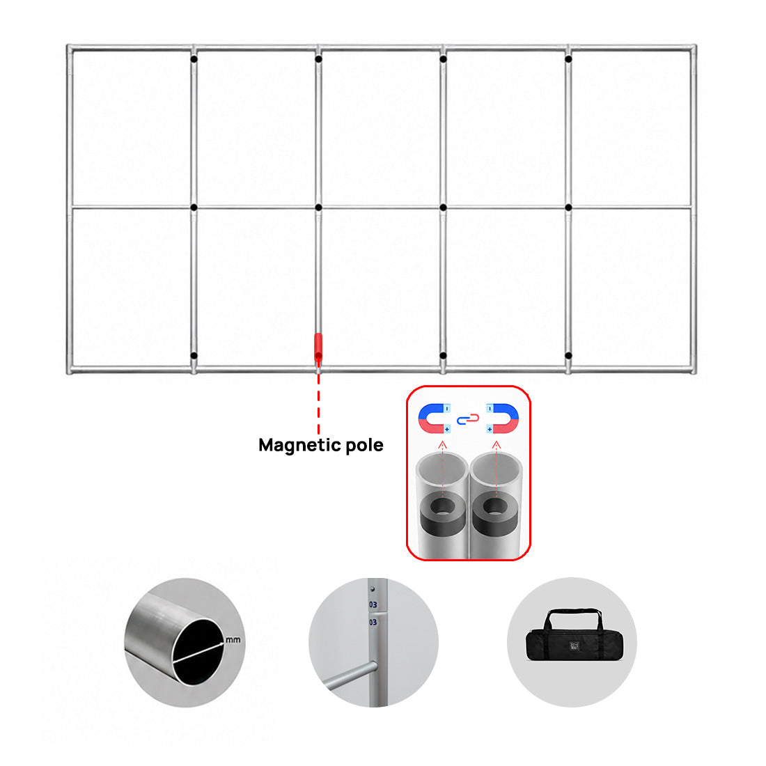 Fabric Magnetic Partition Display – 5 Panel