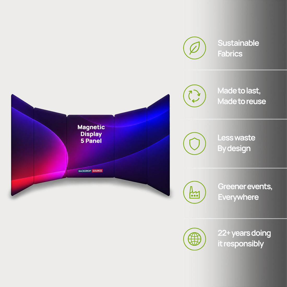 Fabric Magnetic Partition Display – 5 Panel