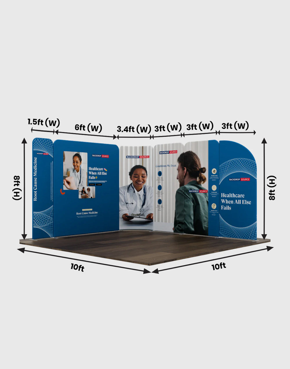Magnetic Fabric Booth Display - Model 3 (3m x 3m)