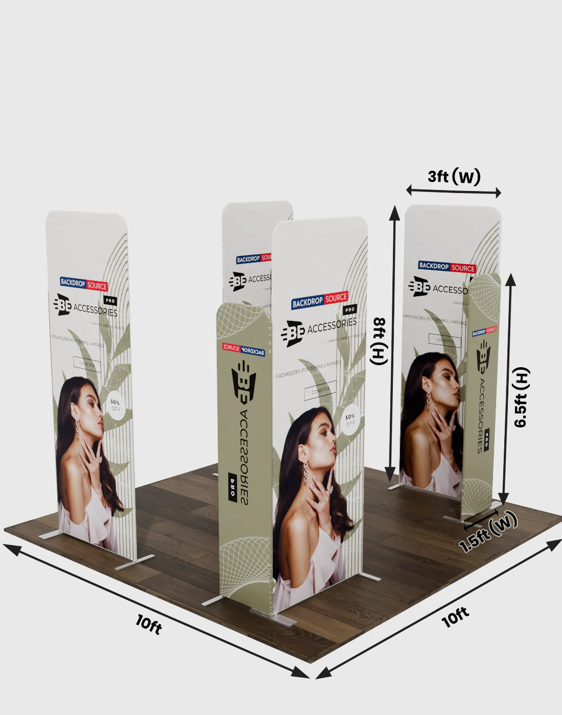 Magnetic Fabric Booth Display - Model 4 (3m x 3m)