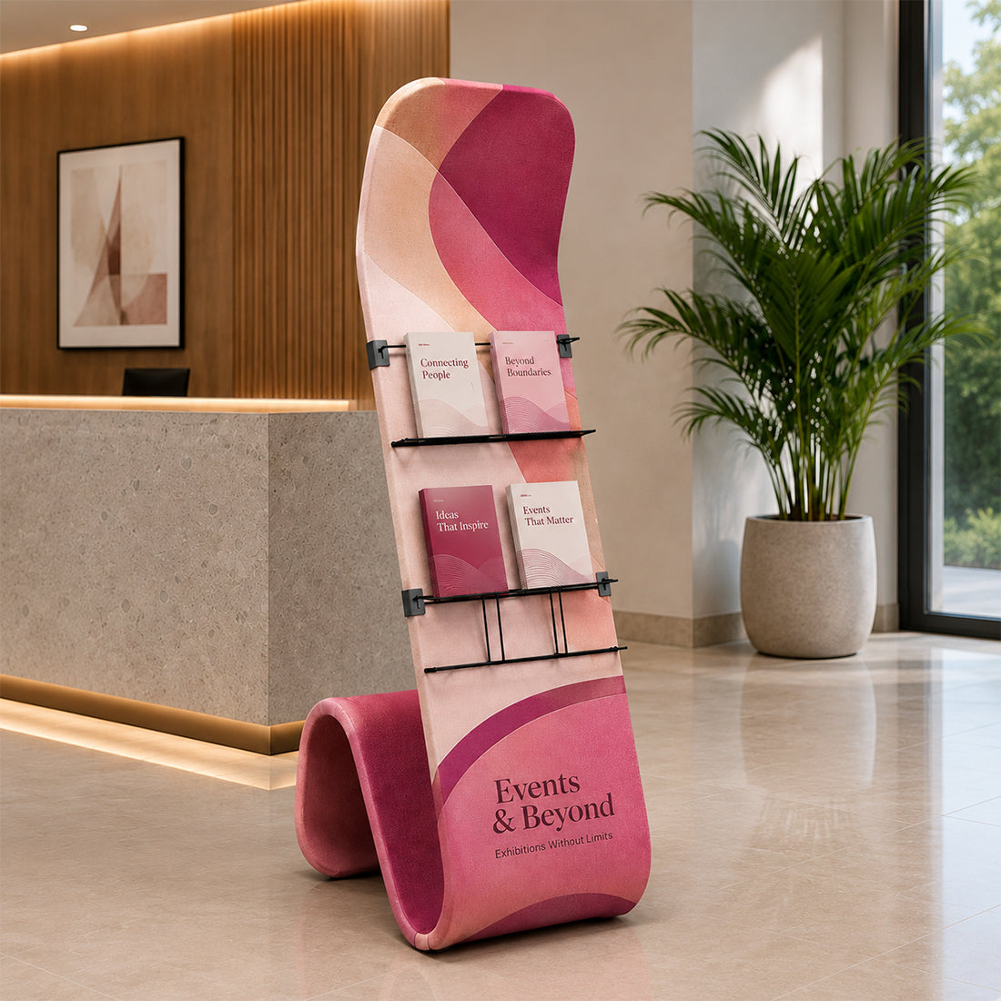 Modern S-Shaped Brochure Stand