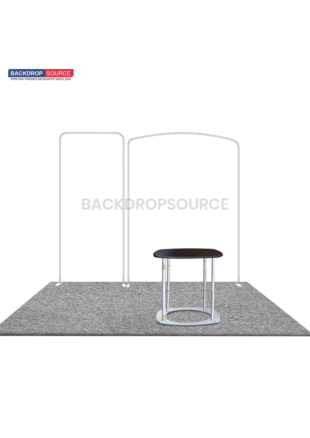 3x3m Booth Kit with Sloped & Straight Walls, Counter & TV Mount