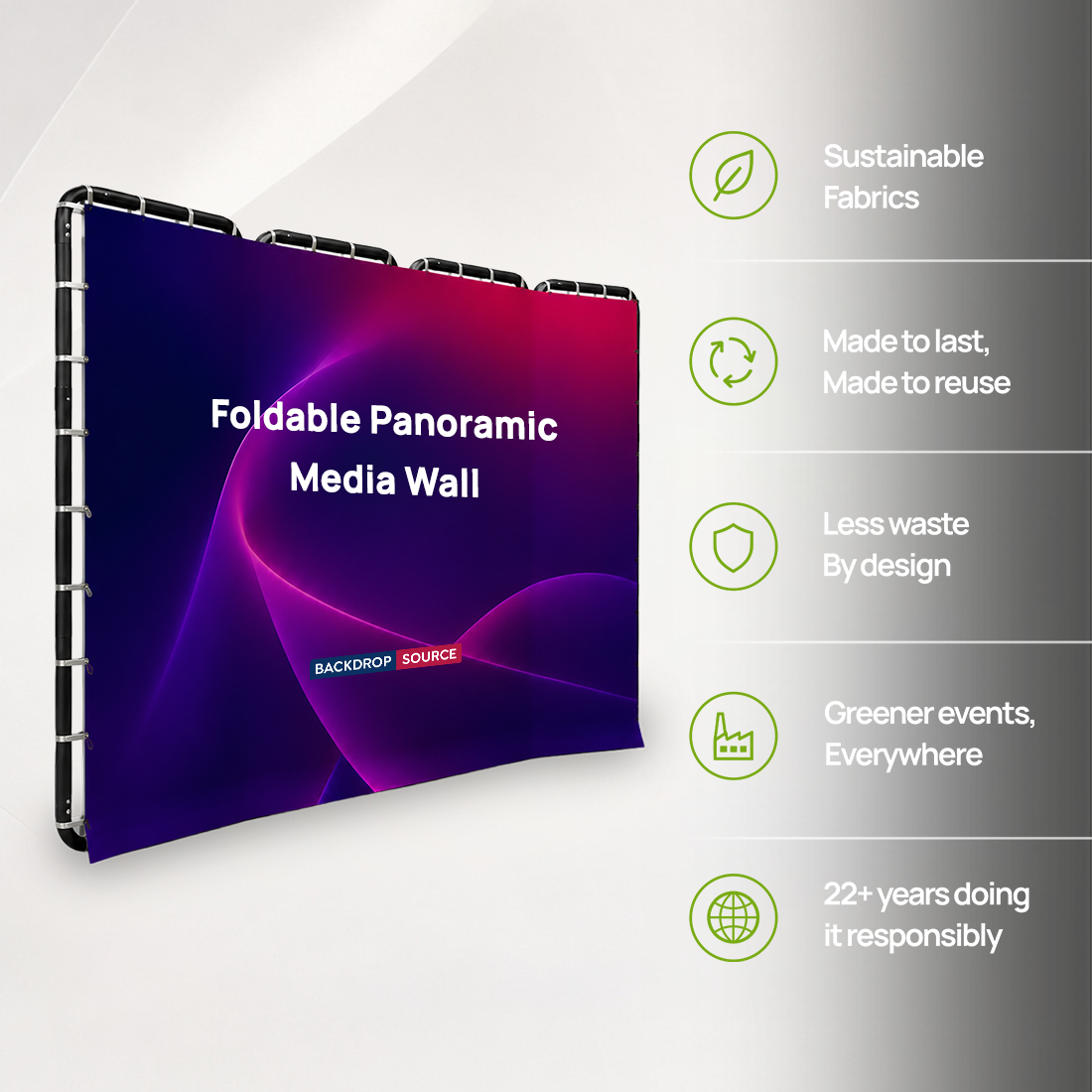 Panoramic Foldable Media Wall with Shape-Shifting Design