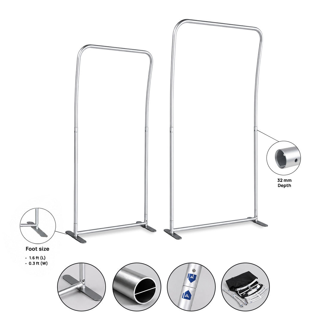 Portable Curved Fabric Exhibit Display