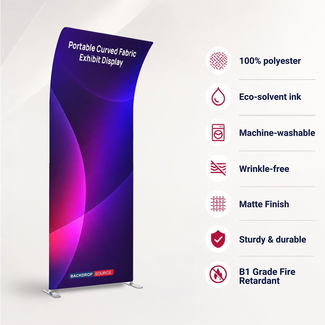Portable Curved Fabric Exhibit Display