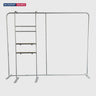 3x3m Booth Kit with Straight Wall, TV Shelf Tower & Banner