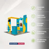 3x3m Magnetic Booth Kit with L-Arch TV Shelf Tower & Counter