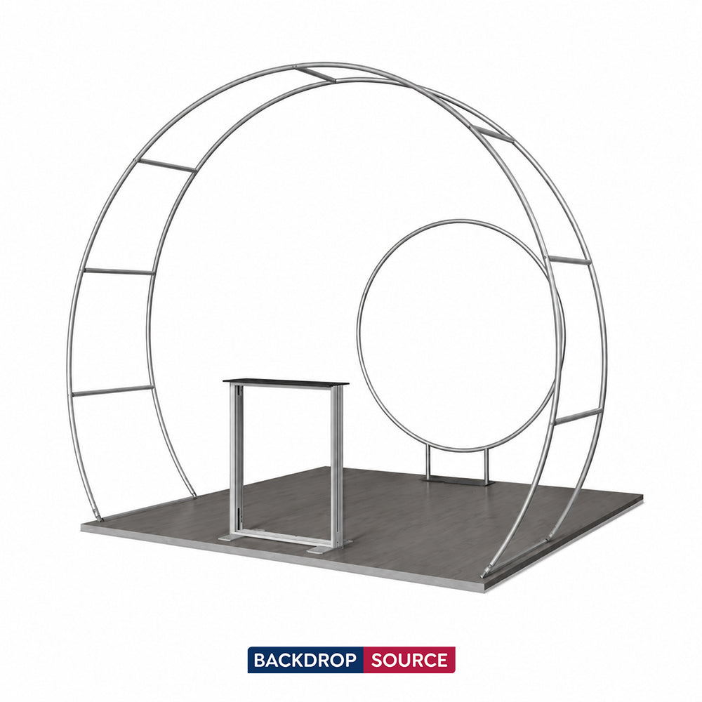 3x3m Tapered Arch Booth Kit with Circle Backdrop & Lightbox