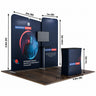 3x3m Booth Kit with Straight & Inclined Walls, Counter & TV Mount