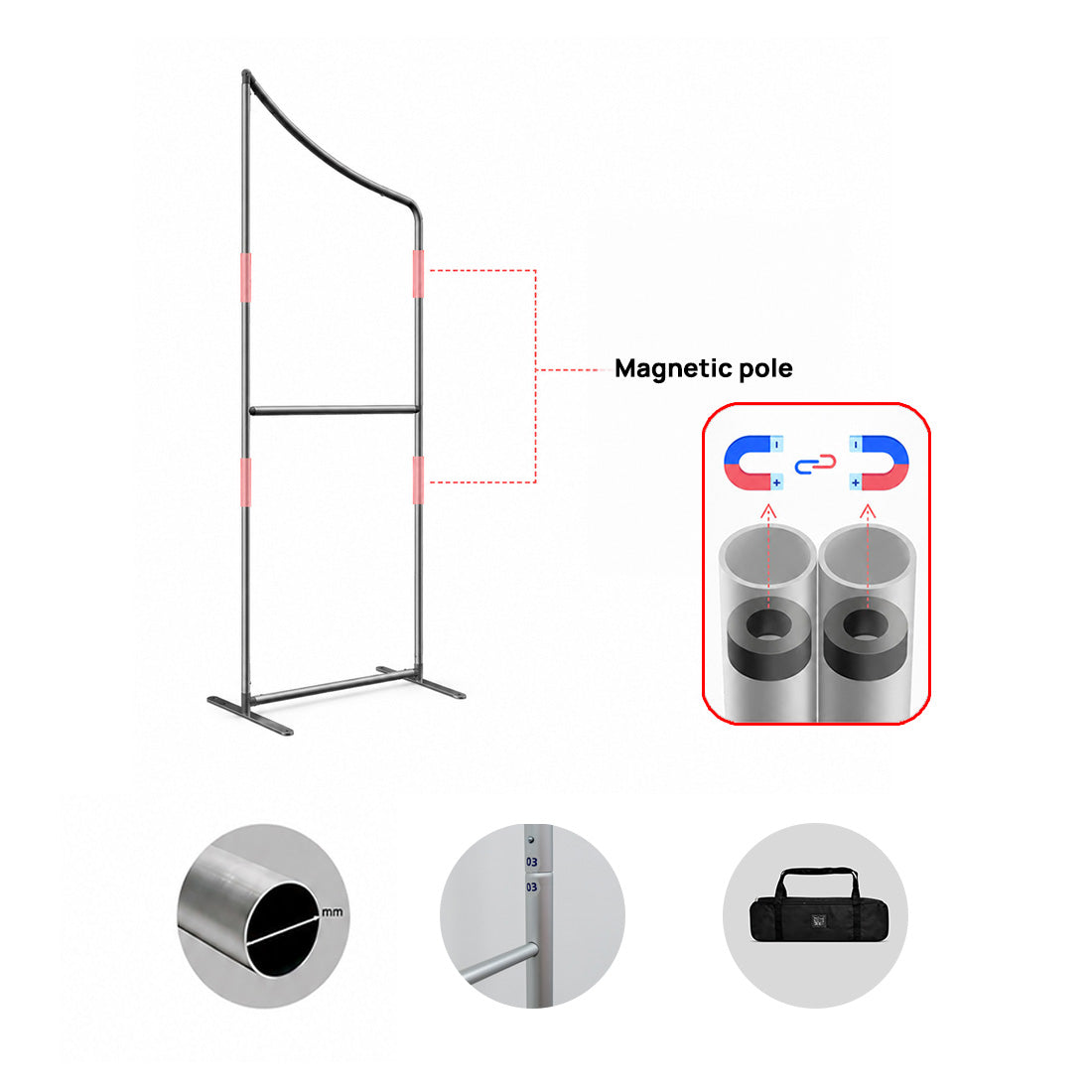 Portable Magnetic Slope Fabric Stand
