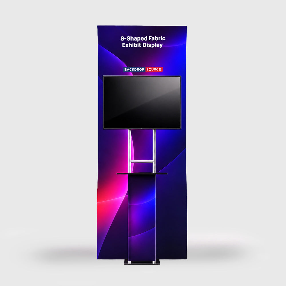 Portable S-Shaped Fabric Exhibit Display